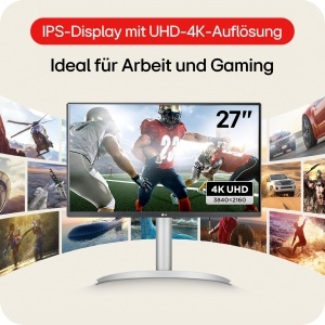 Monitor LG 27UP650K-W, 27 inch, 4K UHD, IPS, DisplayHDR 400, Alb - Img 2