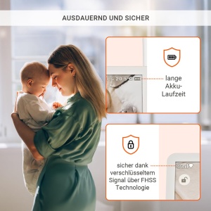 Monitor video pentru bebelusi Gigaset Baby 700, 5.5 Full HD, alb cremgri cald - Img 3