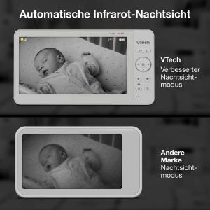 Monitor video pentru bebelusi VTech VM7468, ecran LCD 7 inch, camera Pan-Tilt-Zoom, lumina de veghe multicolora - Img 8