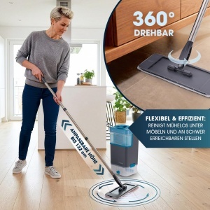 Mop cu rezervor CLEANmaxx Komfort-Mopp DuoTank, 2 rezervoare, 132 cm - Img 4