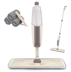 Mop cu spray HOMTOYOU, microfibra, 2 pad-uri, pentru toate tipurile de podele