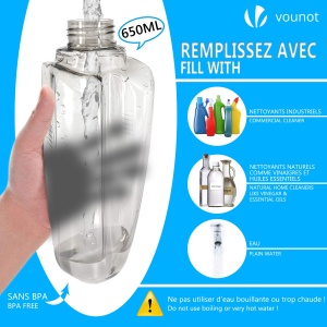 Mop cu spray VOUNOT, 650ml rezervor, 2 in 1, albastru - Img 3