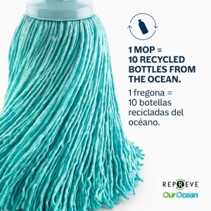 Mop din microfibra Blue Dolphin, 100 reciclat, 22 cm, superabsorbant, turcoaz - Img 2