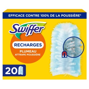 Mop electrostatic Swiffer Duster, 20 bucati, capteaza praf si par, accesibil in locuri greu de atins