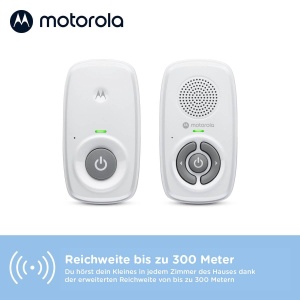 Motorola Nursery AM21 Baby Monitor Audio - Monitor digital pentru bebelusi cu tehnologie DECT pentru monitorizare audio - Raza de actiune de 300 de metri - Microfon de inalta sensibilitate, 1 bucata (1 pachet) - Alb - Img 2