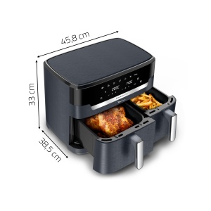 Moulinex Dual Easy Fry XXL, friteuza dubla cu aer, 6-10 persoane, cos mare de pana la 3 kg, 7 programe prestabilite, EZ942BF0 - Img 7