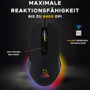 Mouse de gaming THE G-LAB Kult Helium, senzor optic 800-6400 DPI, iluminare LED - Img 2