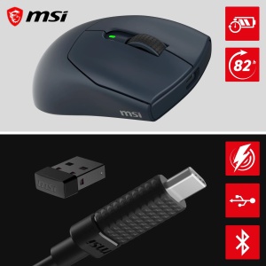 Mouse de gaming wireless MSI Forge GM340 Navy, 12000 DPI, 82 ore autonomie - Img 4