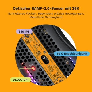 Mouse gaming Glorious Model D2 Black 58g senzor optic 26K DPI - Img 6