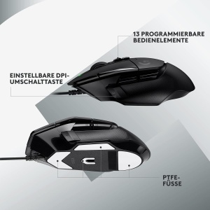 Mouse Gaming Logitech G502 X - LIGHTFORCE, senzor HERO 25K, cablu, negru - Img 5