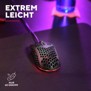 Mouse Gaming Trust Gaming GXT 928 Helox, Mouse USB cu fir ultrausor 65g, DPI reglabil (200-6400), Senzor optic, 6 butoane programabile, Iluminare RGB pentru PC de gaming MMO - Negru - Img 3