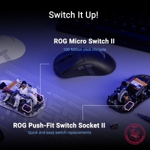 Mouse gaming wireless ASUS ROG Keris II Origin 42000 DPI RGB 65g - Img 5