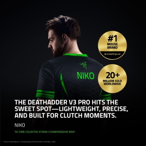 Mouse gaming wireless Razer DeathAdder V3 Pro, ultra-usor 63g, senzor optic 30K, negru - Img 2