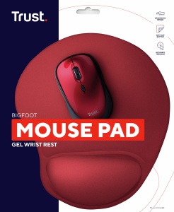 Mouse Pad Ergonomic Trust Bigfoot cu Gel Pad 236 x 205 mm, Suport pentru incheietura mainii Softgel, Suprafata din microfibra, Mouse pad cu suport pentru maini, Partea inferioara antiderapanta - Rosu - Img 6
