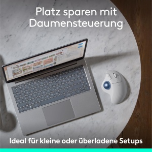 Mouse Trackball Ergonomic Logitech Ergo M575S, Bluetooth, Alb - Img 8