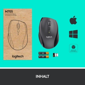 Mouse wireless Logitech M705 Marathon 1000 DPI 3 ani autonomie gri - Img 9