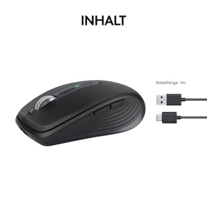 Mouse wireless Logitech MX Anywhere 3S Graphite 8K DPI Bluetooth USB-C - Img 10