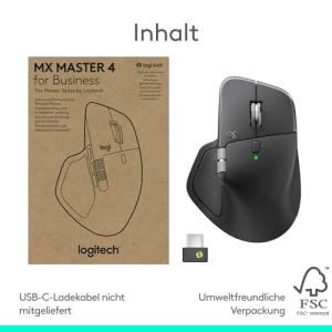 Mouse wireless Logitech MX Master 4 Business 8K DPI MagSpeed Scroll Bluetooth USB-C Grafit - Img 12
