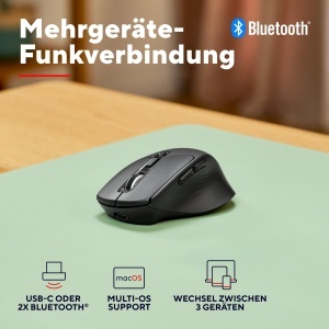 Mouse wireless Trust Niven Bluetooth 2.4GHz, negru, ergonomic, silentios - Img 3