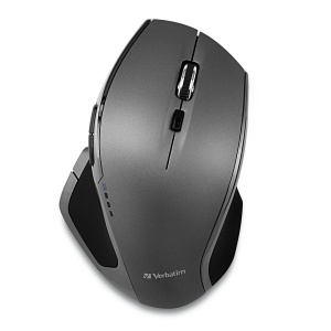 Mouse Wireless Verbatim, Mouse Wireless cu 8 Butoane, Mouse Wireless pentru Laptop, Notebook, PC si MAC cu Tehnologie Wireless 2.4 GHz si LED Albastru, Conexiune prin Nano Receiver, Gri - Img 3