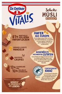 Muesli Dr. Oetker Vitalis Schoko, 4x1125g, cu fulgi de ovaz si ciocolata - Img 5