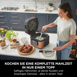 Multicooker Ninja Speedi ON400EUCP, 5.7L, 10-in-1, Friteuza cu aer cald, Negru si Cupru - Img 4