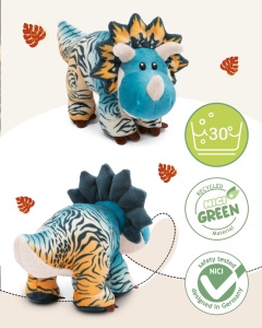 NICI Dino Cerastupsy 20cm Albastru Jucarie Plus Din Materiale Reciclate - Img 4