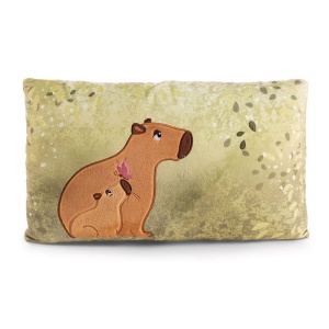 NICI Kuschelkissen Capybara 61226 Perna Plus Capybara Verde-Roz 43x25cm - Img 4