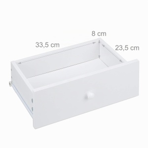 Noptiera scandinava Relaxdays, 55x42x30cm, alba, cu sertar - Img 5