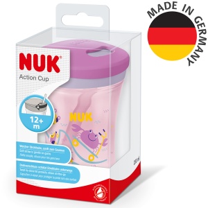 NUK Action Cup Pahar de baut pentru copii 12 luni 230 ml Capac rasucit cu paie moale Rezistent la scurgeri Fara BPA crab mov - Img 7