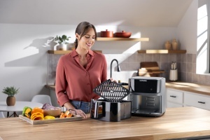 nutribullet Crisplite Vision NBA0811DG, friteuza cu aer, 8L, control digital 80-200deg, fara PFAS, 8 setari automate, control tactil, cos sigur pentru masina de spalat vase, 2000W, negru mat - Img 6