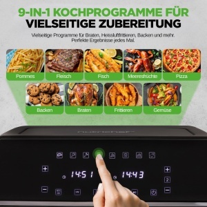NutriChef Airfryer XXL 8L 9 Programe 360degC Fara Ulei - Img 2