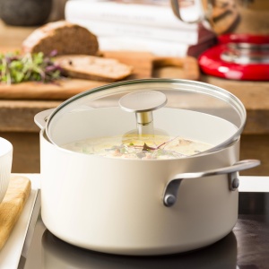 Oala din Aluminiu KitchenAid, 20 cm, 3.11 L, Culoare Creme - Img 3