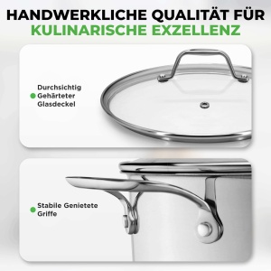 Oala din inox NutriChef, 18L, pentru toate tipurile de plite, cu capac din sticla - Img 6