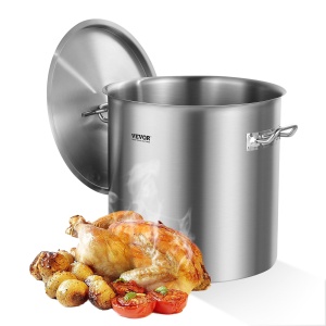 Oala din inox VEVOR SP53QT404003D, capacitate 50.1 L, baza termica, argintie