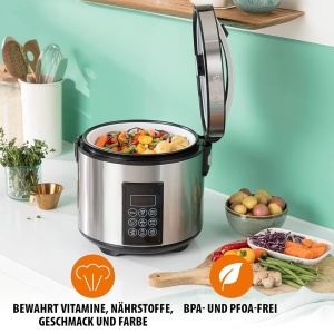 Oala electrica pentru orez Tristar RK-6138, 2.2L, 900W, argintie - Img 4