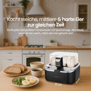 Oala electrica pentru oua Emerio EB-123177.1, 6 oua, 400W, BPA free - Img 3