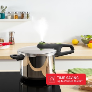 Oala sub presiune Tefal Secure Trendy 6L, inox, 2 trepte de temperatura, verde - Img 4