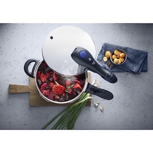 Oala sub presiune WMF Perfect Plus 65L otel inoxidabil compatibila inductie cu insert pentru gatit la aburi - Img 19