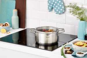 Oala Tefal Nordica 20 cm cu capac din sticla, inox, inductie, manere duble - Img 2
