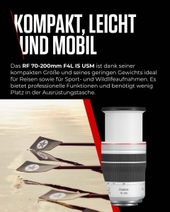 Obiectiv Canon RF 70-200mm F4L IS USM, compact, usor, stabilizare imagine - Img 5