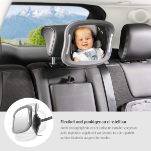 Oglinda auto LED Reer BabyView 86101 unghi larg lumina LED gri - Img 6