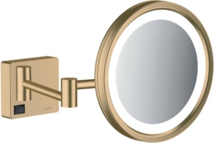 Oglinda cosmetica hansgrohe AddStoris cu iluminare LED, 3x marire, bronz periat