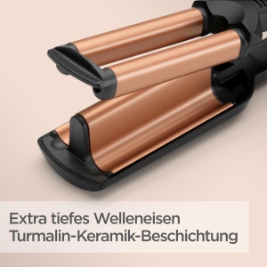 Ondulator BaByliss W2447E Ceramica, 3 Temperaturii (160C-200C), Negru si Auriu - Img 4