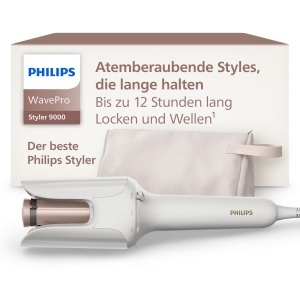Ondulator Philips WavePro Styler 9000 BHB96810 Alb Tehnologie SenseIQ 5 Setari de Styling