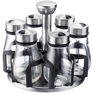 Organizator condimente Westmark Lissabon 7 piese rotativ 360deg borcane 125 ml