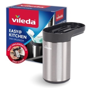 Organizator Spalare Vileda din Inox - Fara Gauri, Cu Suport Ventuzat, Design Modern