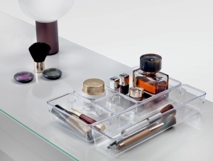 Organizer sertar Metaltex, transparent, 15.5 x 23 x 5.5 cm - Img 3