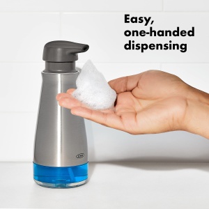 OXO Good Grips Dispenser de Sapun Spumant din Otel Inoxidabil cu Design Elegant - Img 4