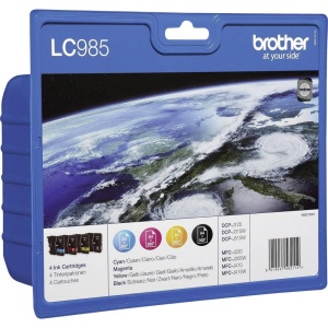 Pachet de Tinte Original Brother LC985, 4 Cartuse (Negru, Cyan, Magenta, Galben)